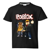 Roblox Kids T-shirt Gaming Builderman Cartoon Graphic Print Boys Girls Tee Premium Cotton Short Sleeve Casual Comfortable Durable Breathable Child Tops Children Clothing Gamer Gift